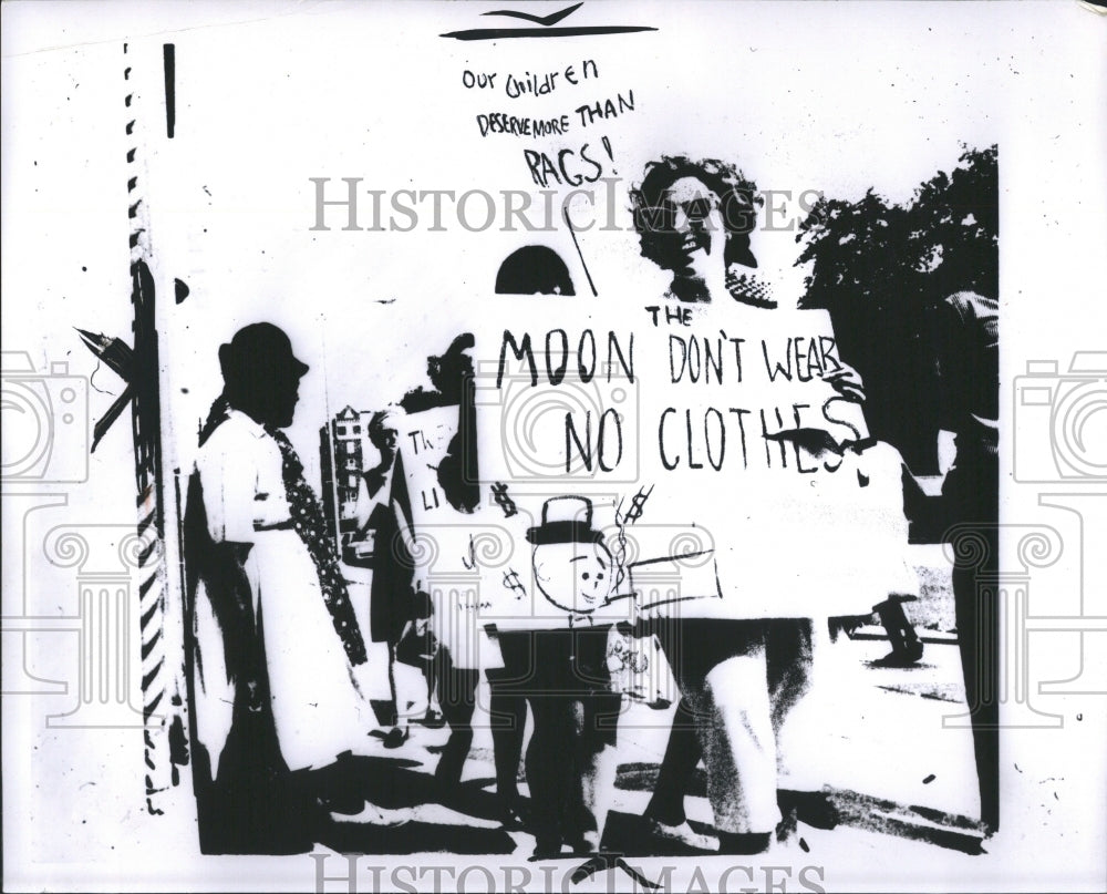 1969 Children Department Strike Placards - Historic Images