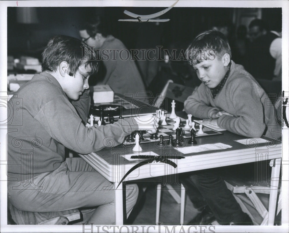 1971 Press Photo Children Chess League Game - Historic Images