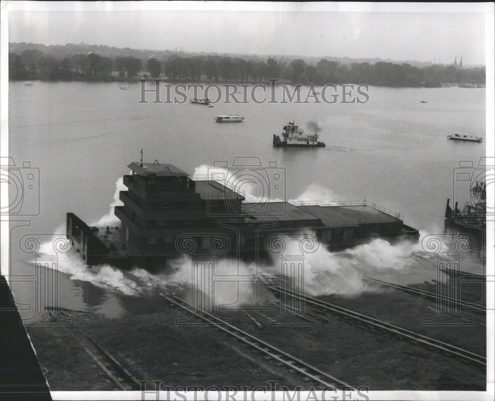 1960 Towboat Machine Ohio River Patrick - Historic Images