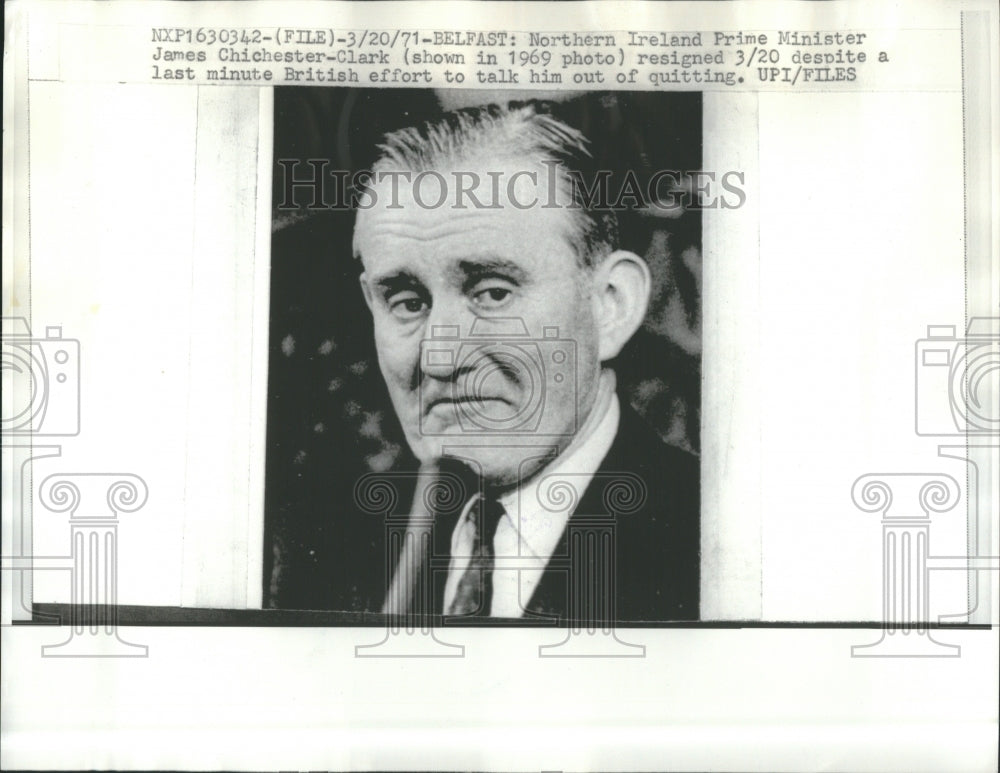 1971 James Chichester Clark Prime Minister  - Historic Images