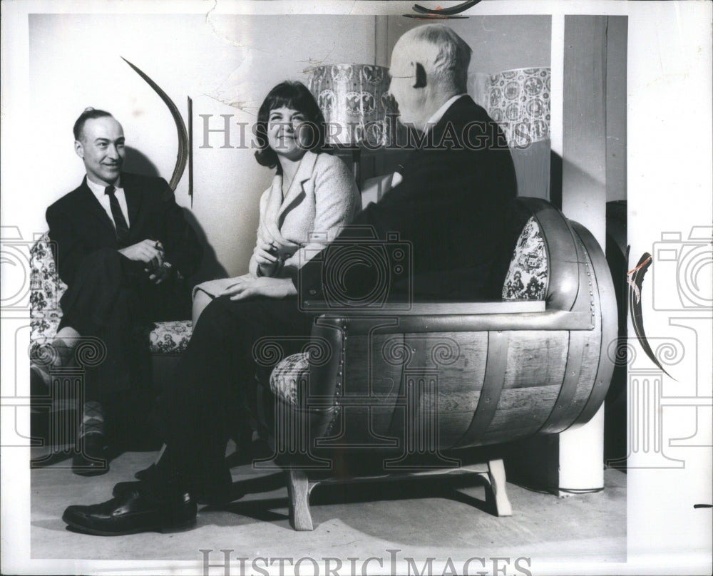 1966 Barrel Elaborate Chair People - Historic Images