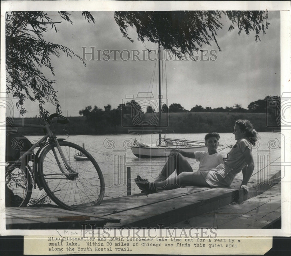 1939 Press Photo Youth Hostel Trail Small Lake - Historic Images