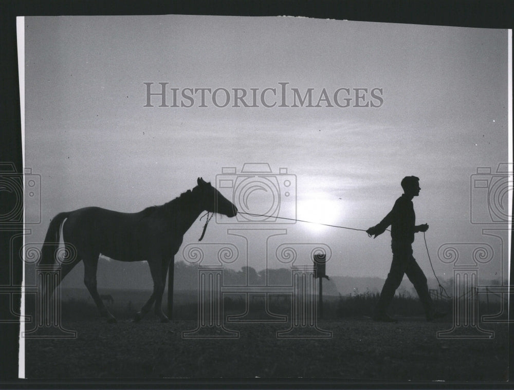 1960 Girl Boy Town Man Human Female Horse - Historic Images