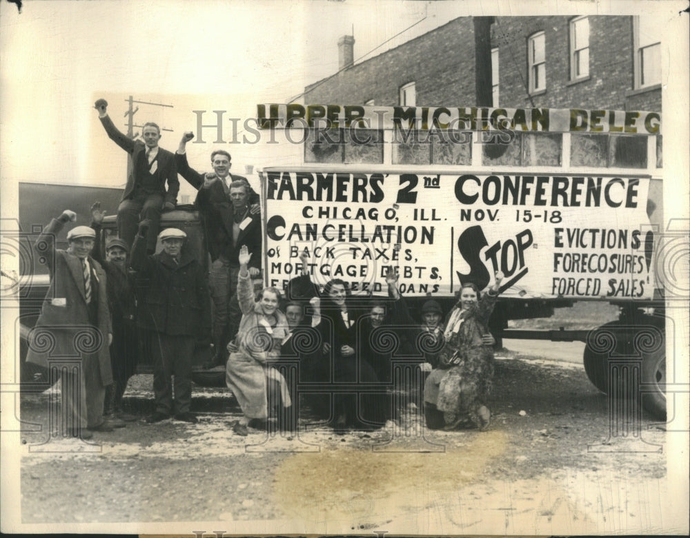 1933 Farmers Conference Union Demand Strike - Historic Images