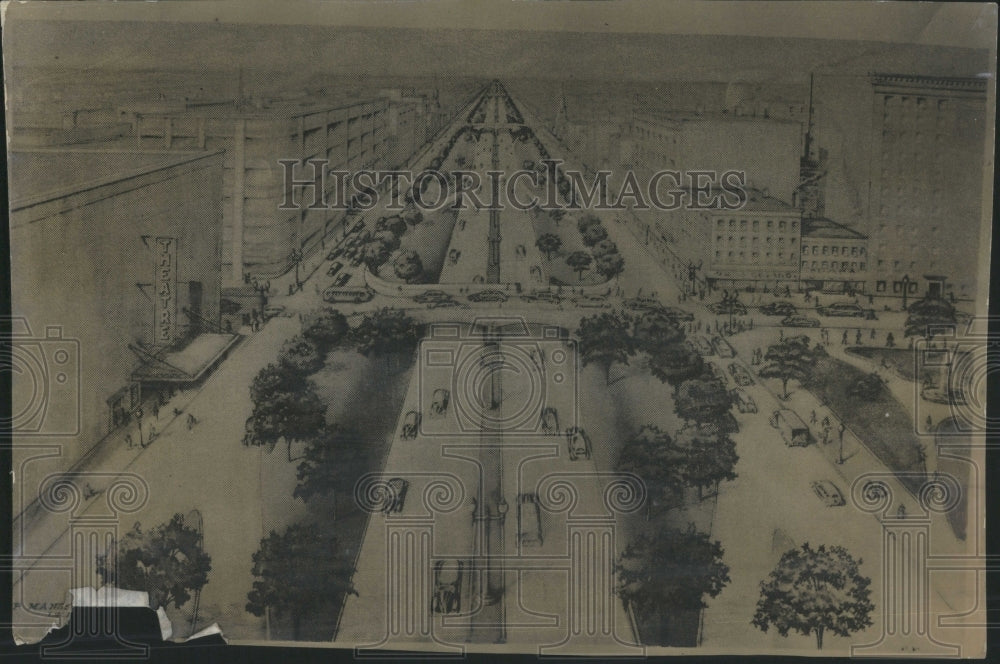 1939 Congress St Highway Plans Sketch - Historic Images