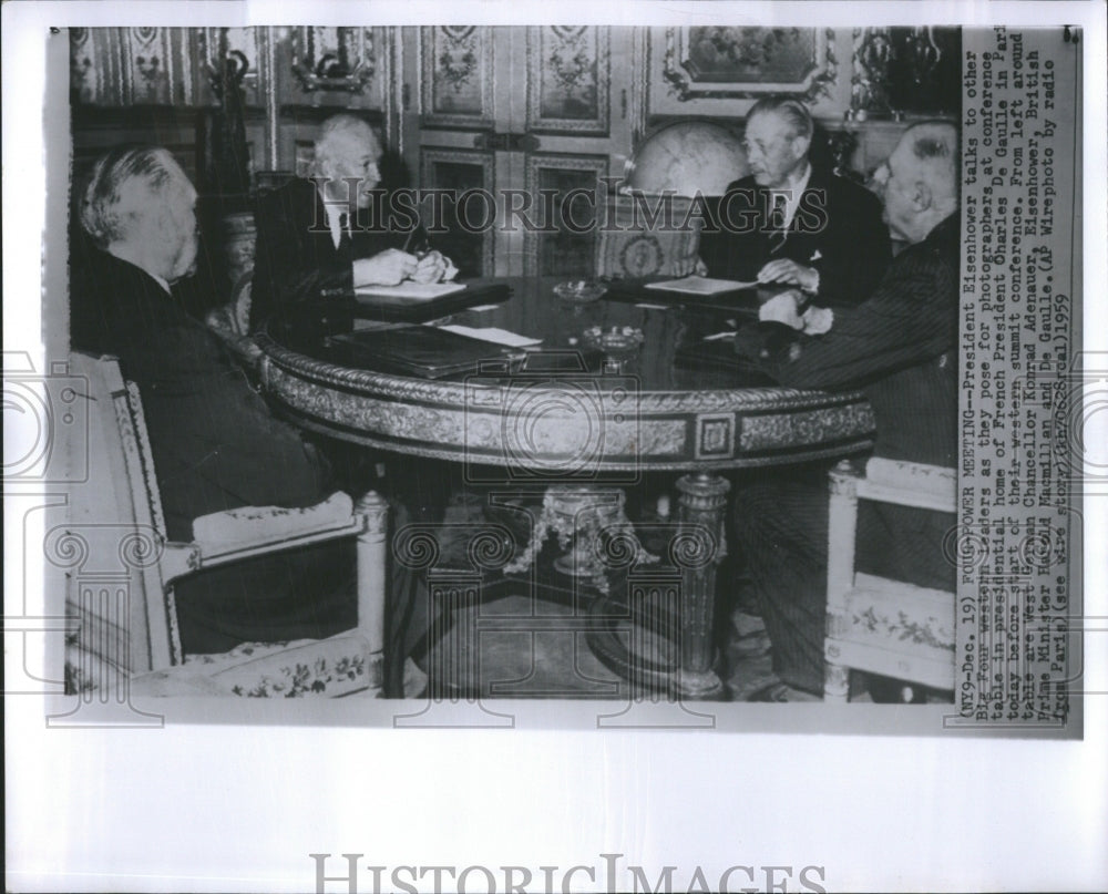 1959 Paris Table Home President Conference - Historic Images