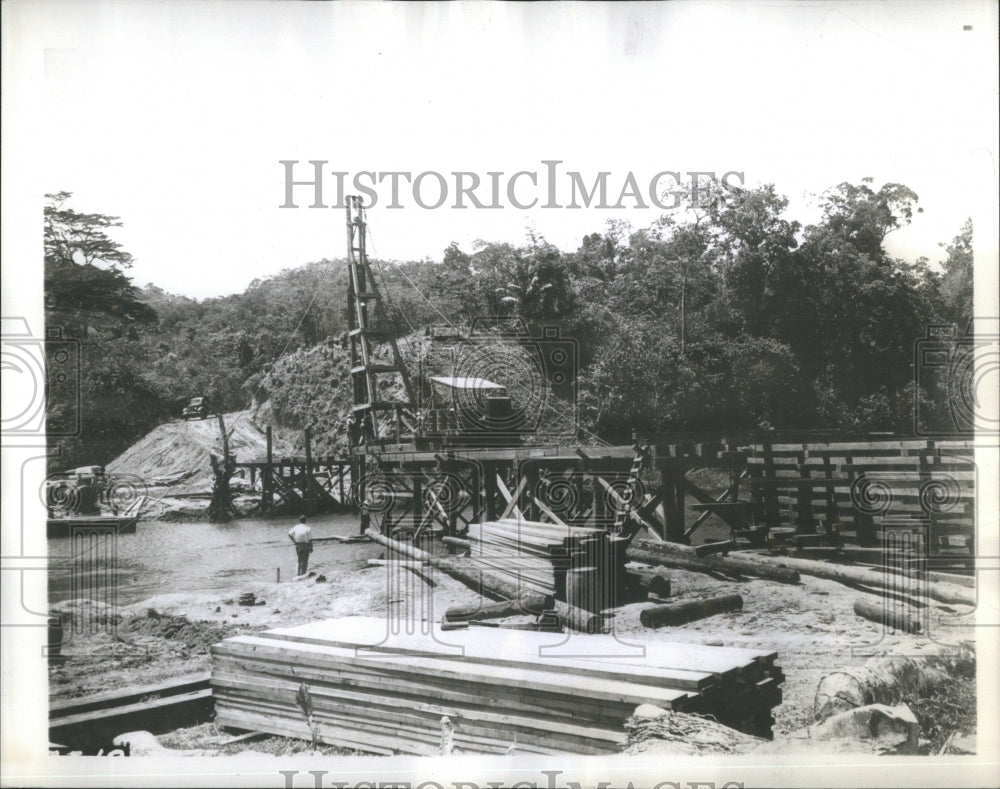 1941 A Temporary Bridge Under Construction - Historic Images
