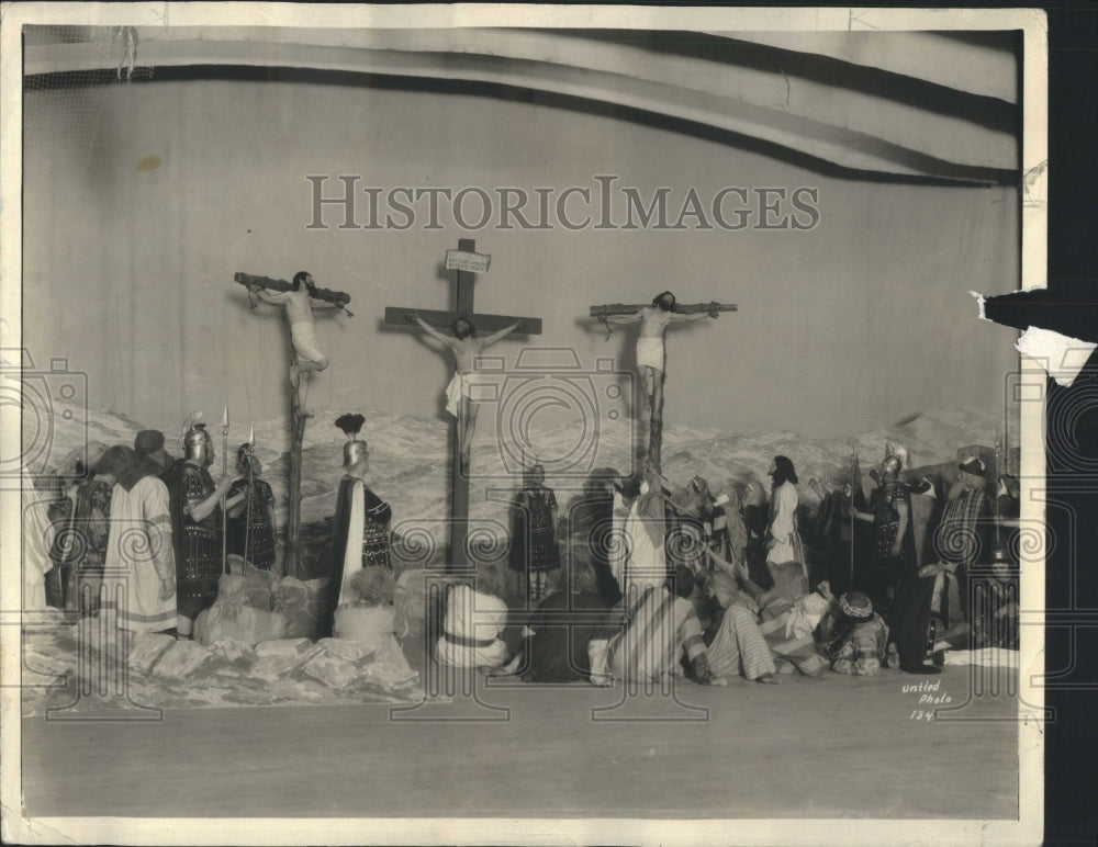 1948 Crucifixion Scene Plastic Pieces - Historic Images