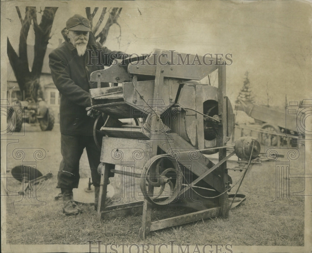 1956 Farm Operator Corn Shelling Machine - Historic Images