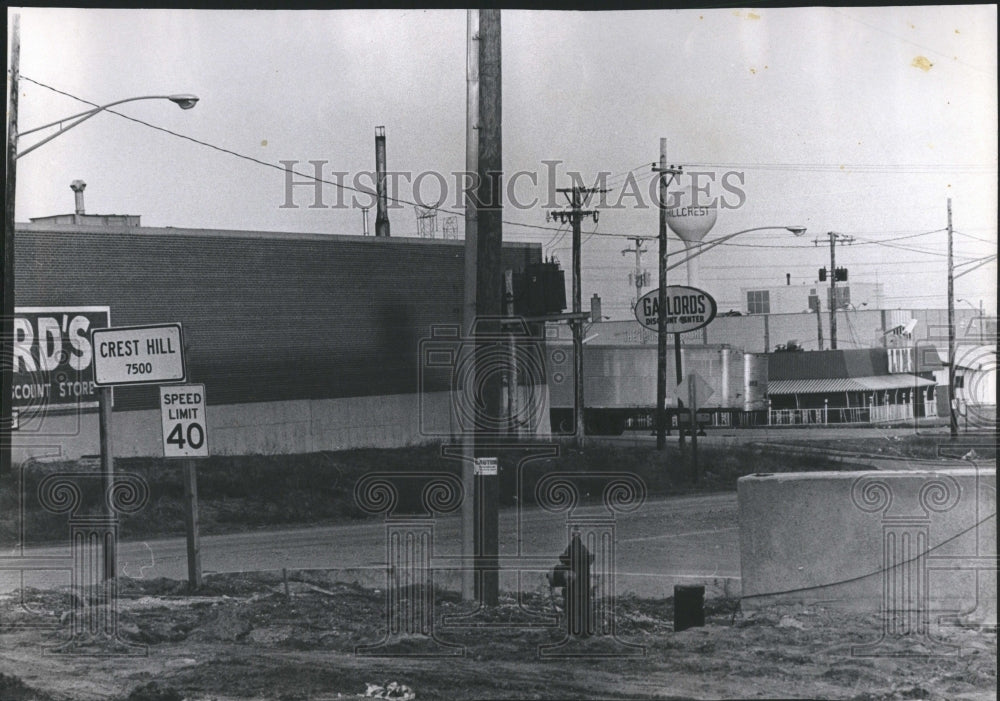 1971 Small Town Crest Hill Illinois Shops - Historic Images