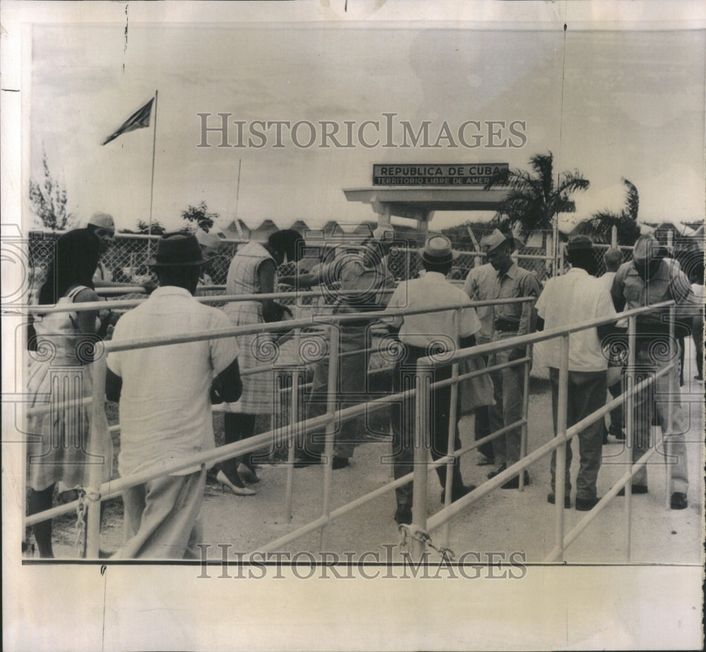 1962 Cubans Checked Leaving US Naval Base - Historic Images