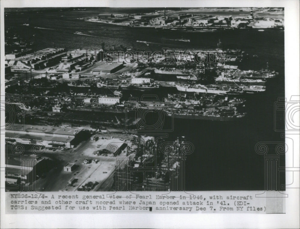 1946 Aerial View of Pearl Harbor Naval Base - Historic Images