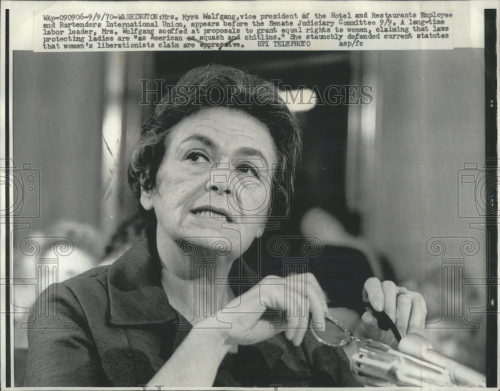1970 Myra Wolfgang Senate Judiciary - Historic Images