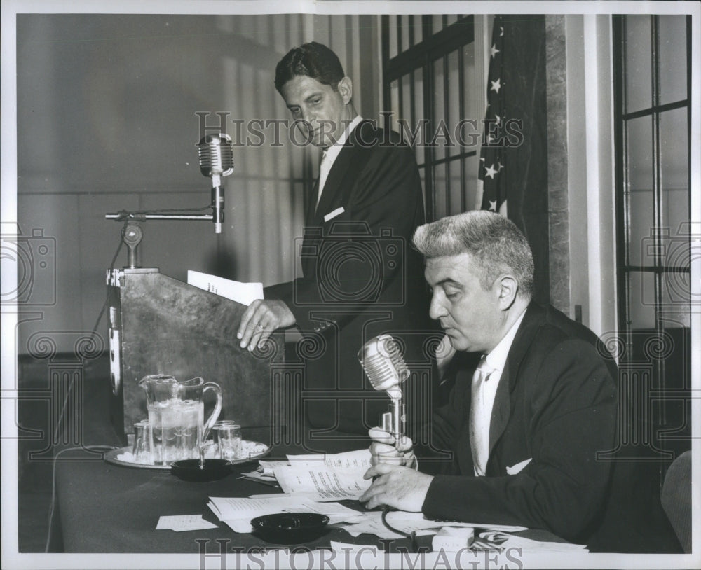 1955 Financier Wolfson and consultant David - Historic Images