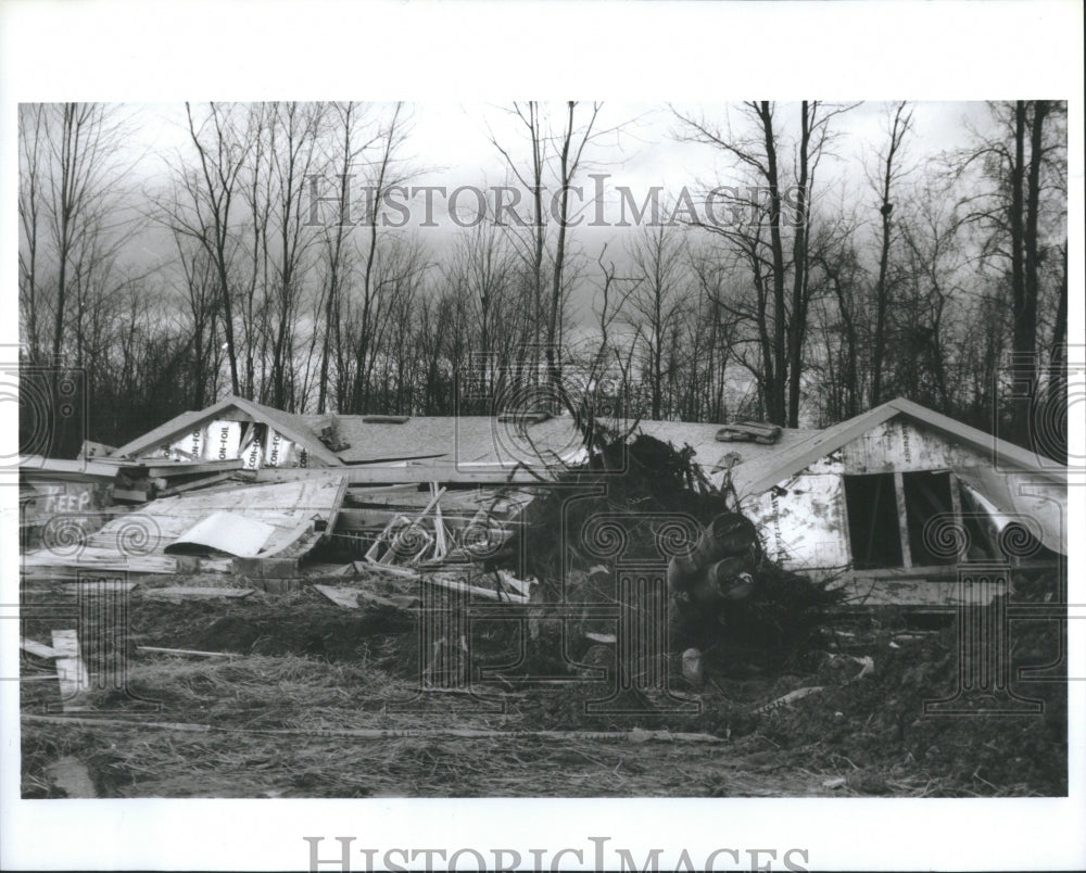 1990 House damaged by tornado - Historic Images