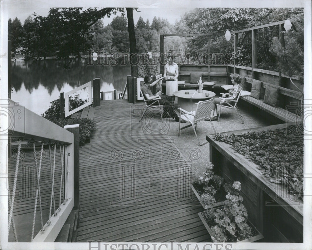 1965 Modern Deck by Lake Summer Leisure  - Historic Images
