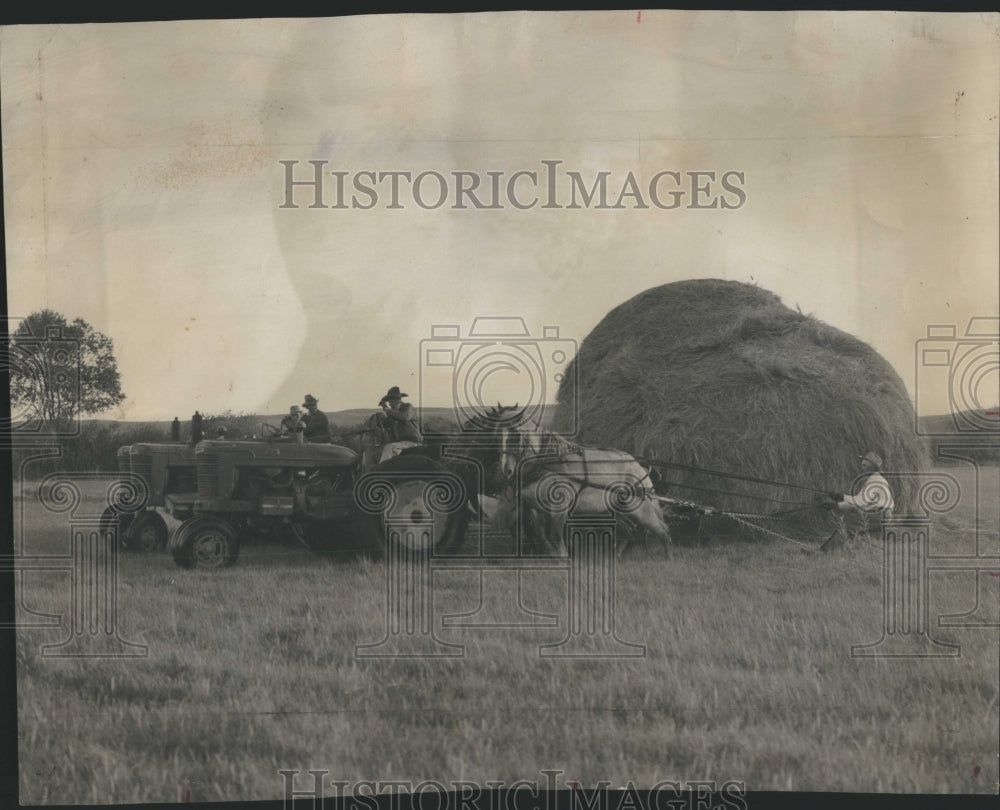1944 Moving a Six Ton Haystack - Historic Images