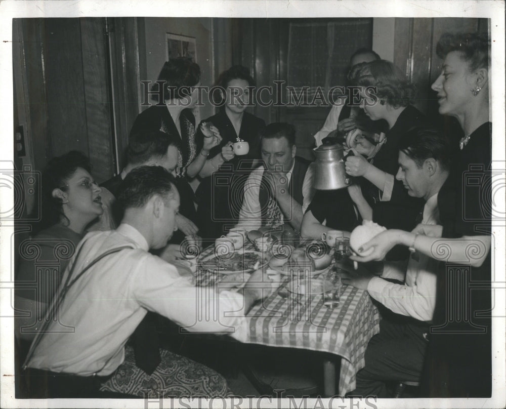 1943 World War II Food Rations Dinner Party - Historic Images