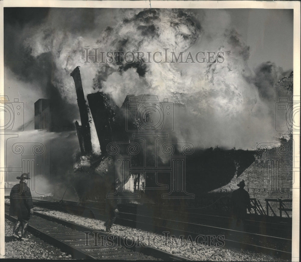 1964 Abandoned Warehouse Fire Caved In Wall - Historic Images
