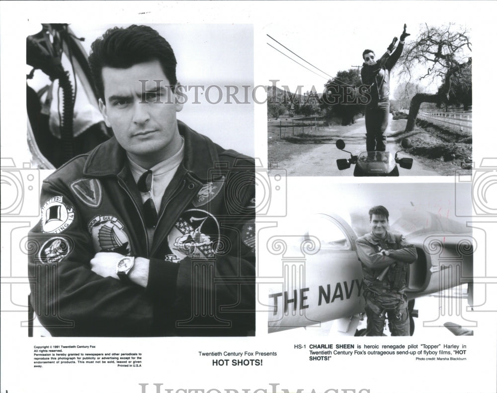 1991 Charlie Sheen in Hot Shots - Historic Images