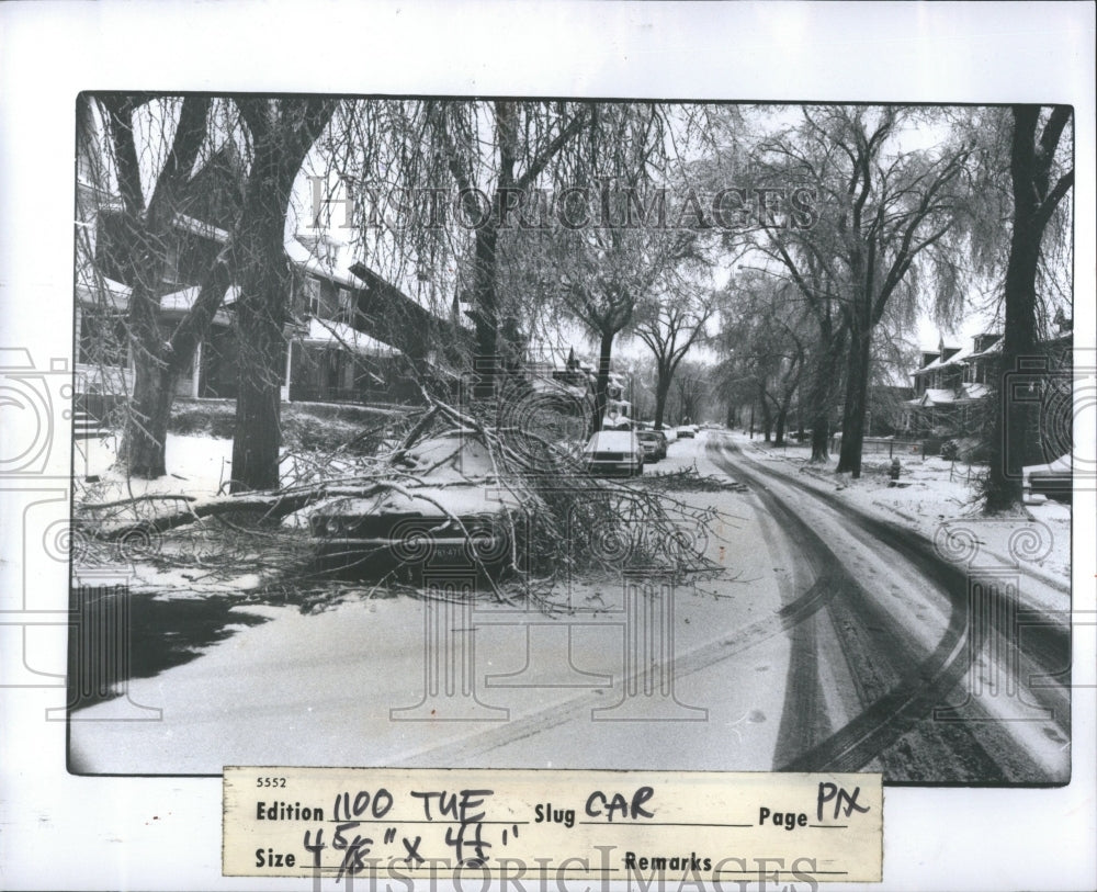 1979 Detroit Street After Snow Storm - Historic Images