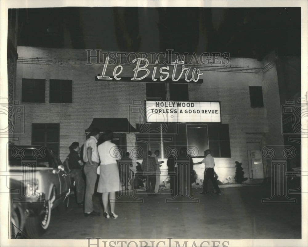 1965 People at Le Bristro topless go go - Historic Images