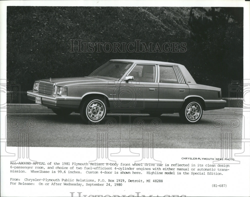 1981 1981Plymouth Reliant Wheel Car Fuel - Historic Images