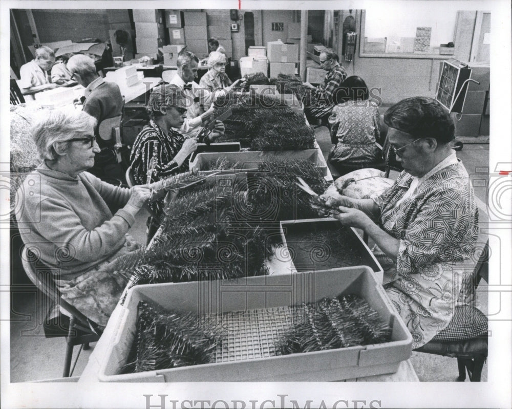 1975 Senior Citizens Work In Factory - Historic Images