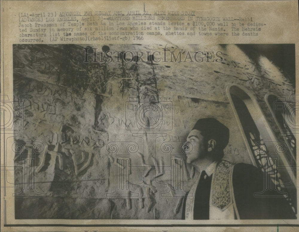1966 Rabbi Jacob Pressman of Temple Beth - Historic Images