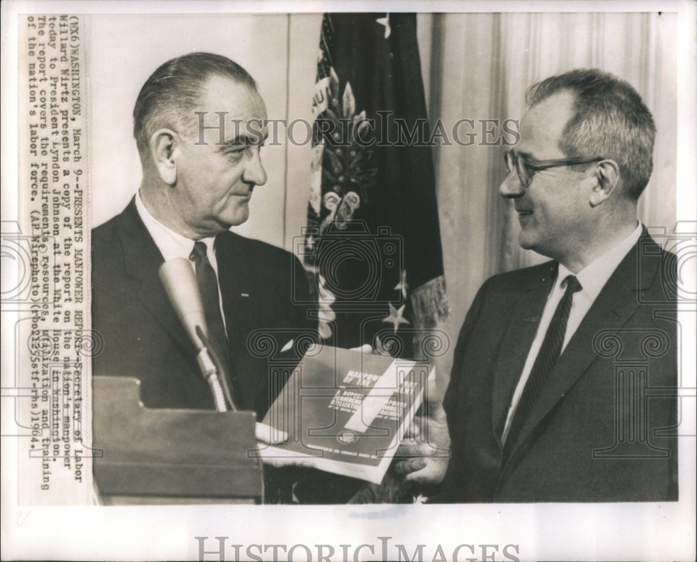 1964 Willard Wirtz Lyndon Johnson Washingto - Historic Images