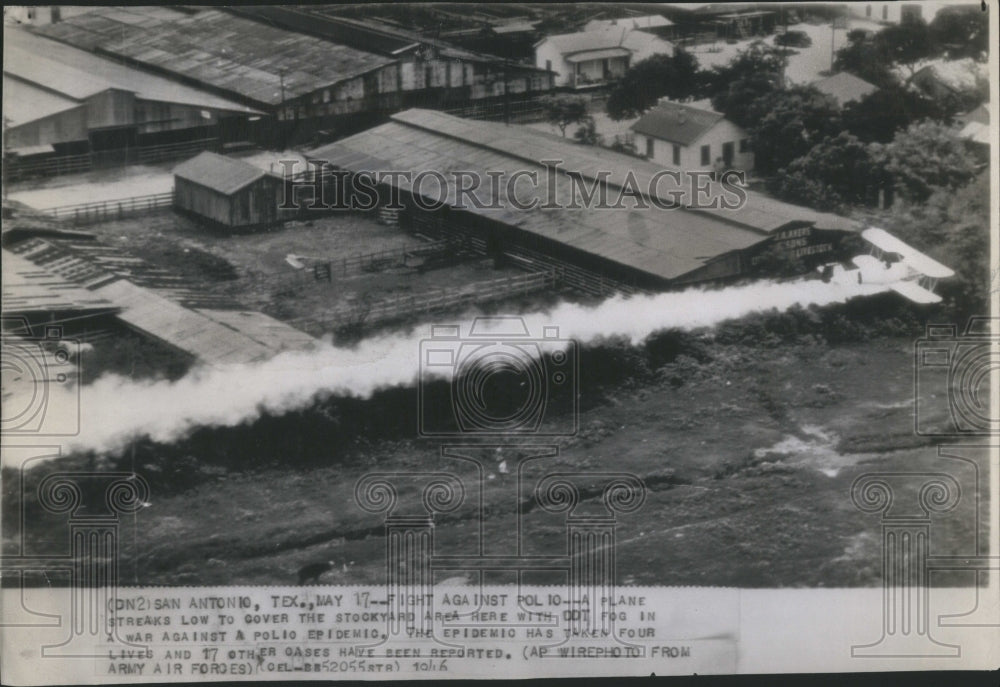 1946 Plane Streaks Stockyard - Historic Images