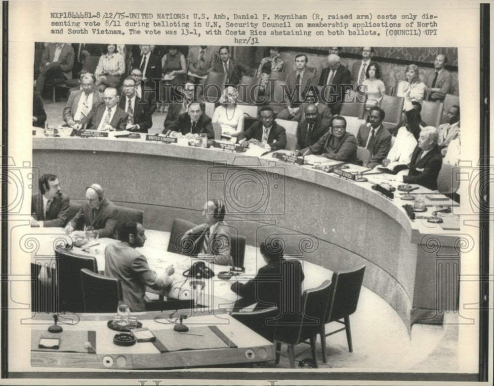 1975 Daniel P.Moynihan UN Security Council - Historic Images