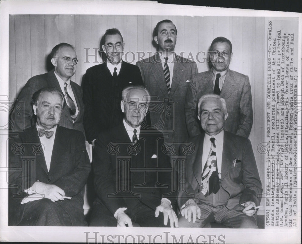 1947 United Nation President Dr. Aranha - Historic Images