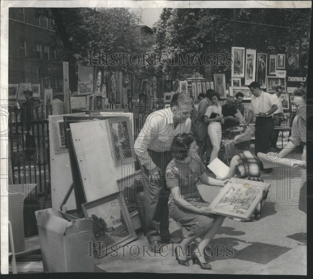 1959 Outdoor Art Fair 57th Street Displays - Historic Images