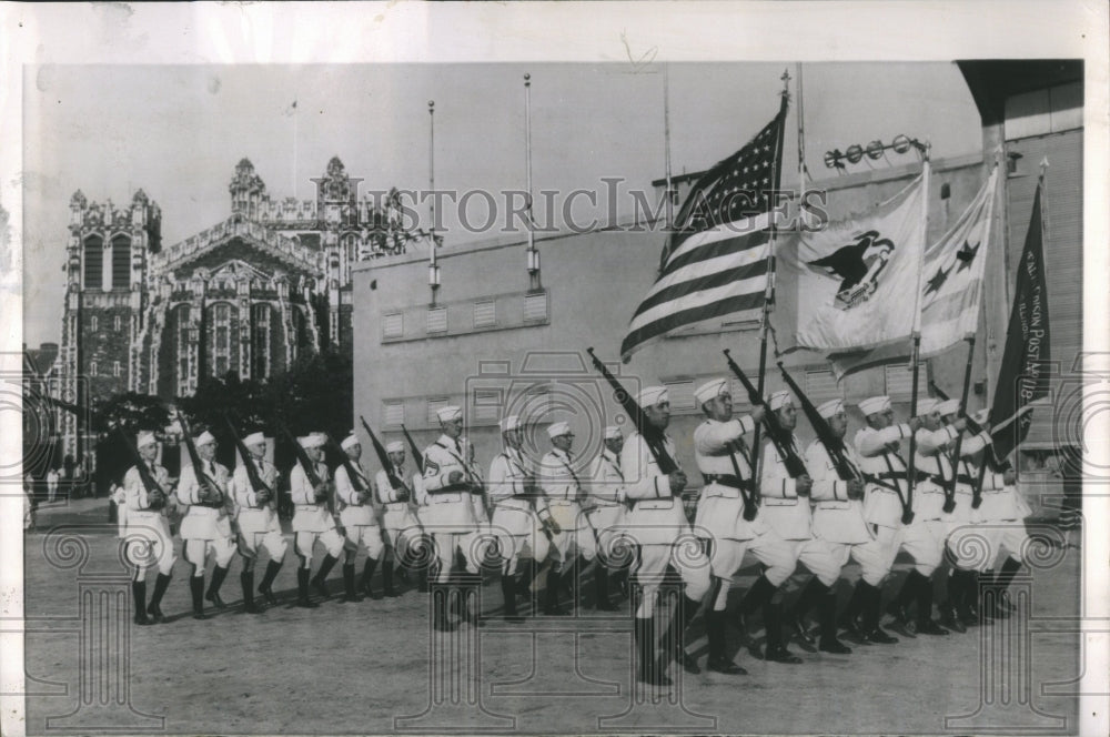 1952 Color Guard Contest Chicago Post Wins - Historic Images