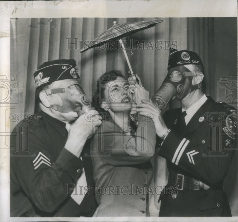 1950 Legionnaires Los Angeles Gas Masks - Historic Images