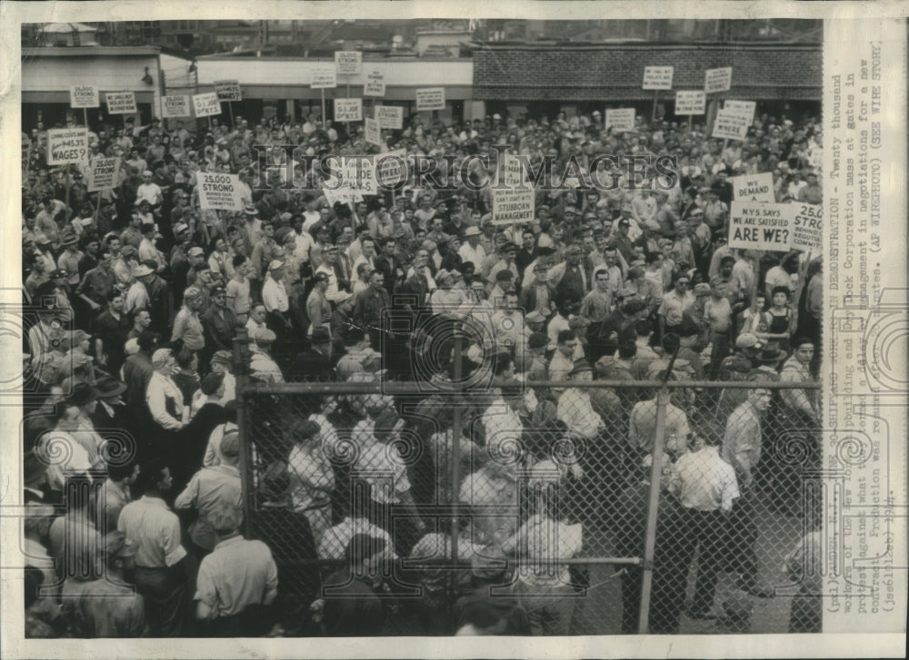 1944 Shipyard Workers Demonstration Camden - Historic Images