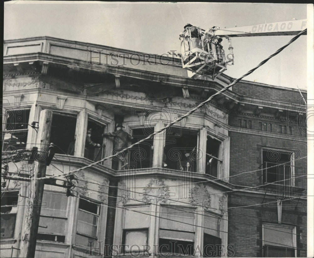 1966 Firemen Inside Burned Building Kenwood - Historic Images