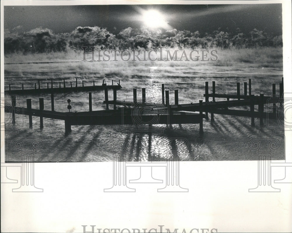 1985 Condensation rises off Lake Mitchigan - Historic Images