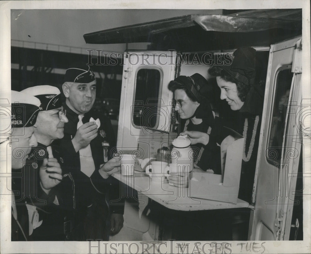 1944 Legioneers Have a Snack at Convention - Historic Images