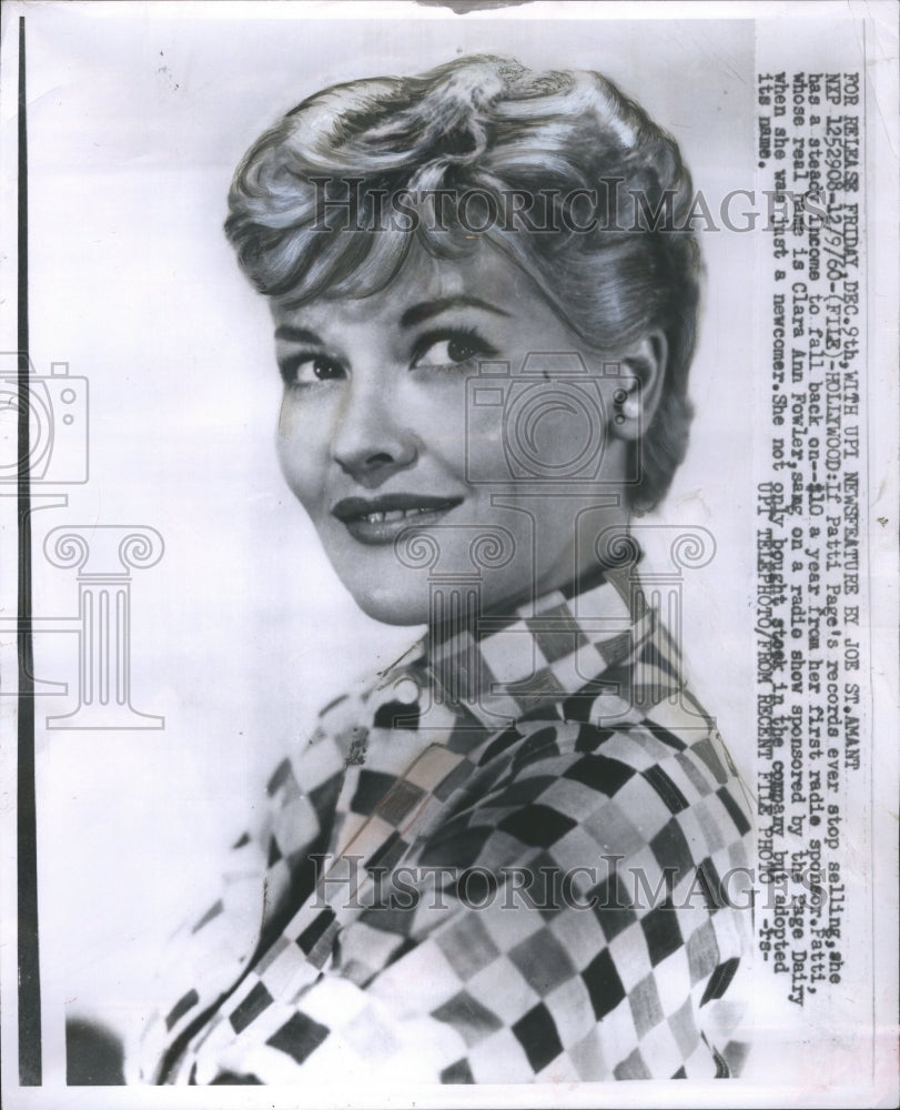 1960 Patti Page Selling Radio Sponsor - Historic Images