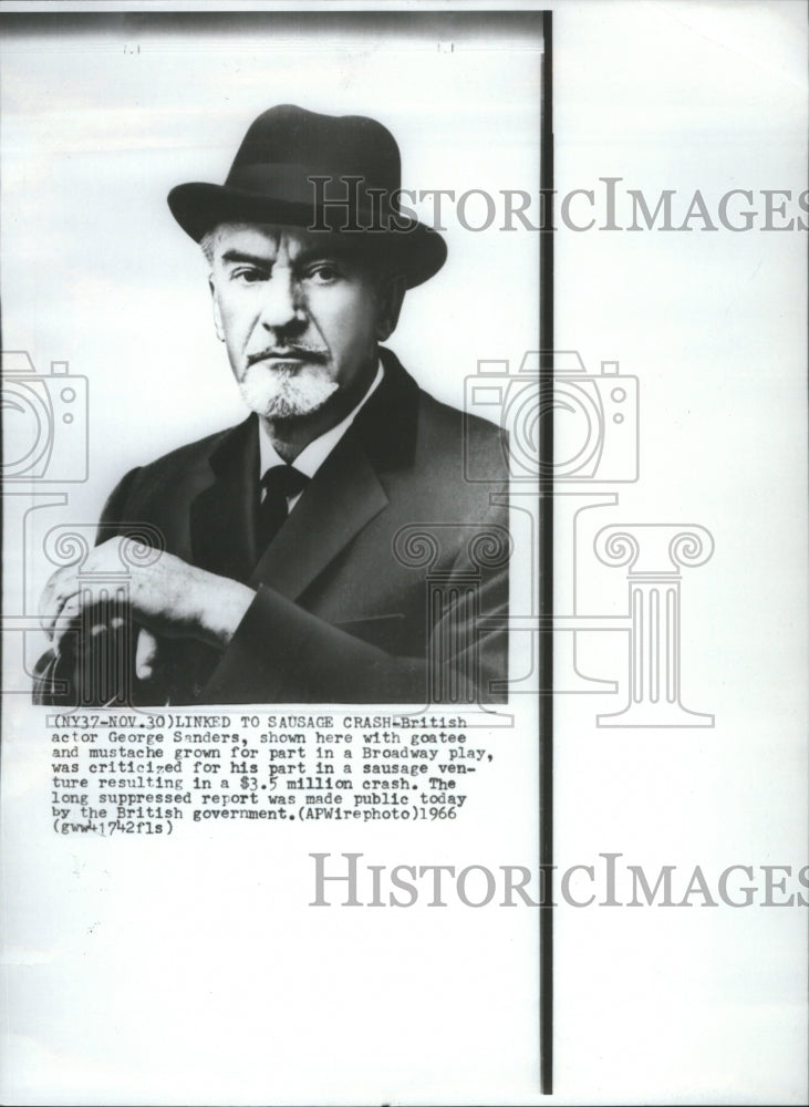 1966 George Henry Sanders English Actor TV - Historic Images