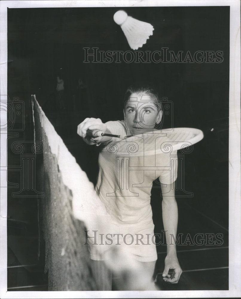 1959 James Swift Badminton Player Bat Nut - Historic Images