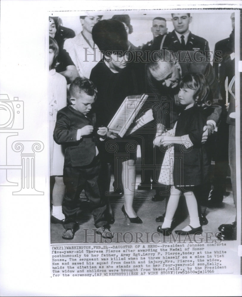 1966 President Johnson Theresa Larry Medal - Historic Images