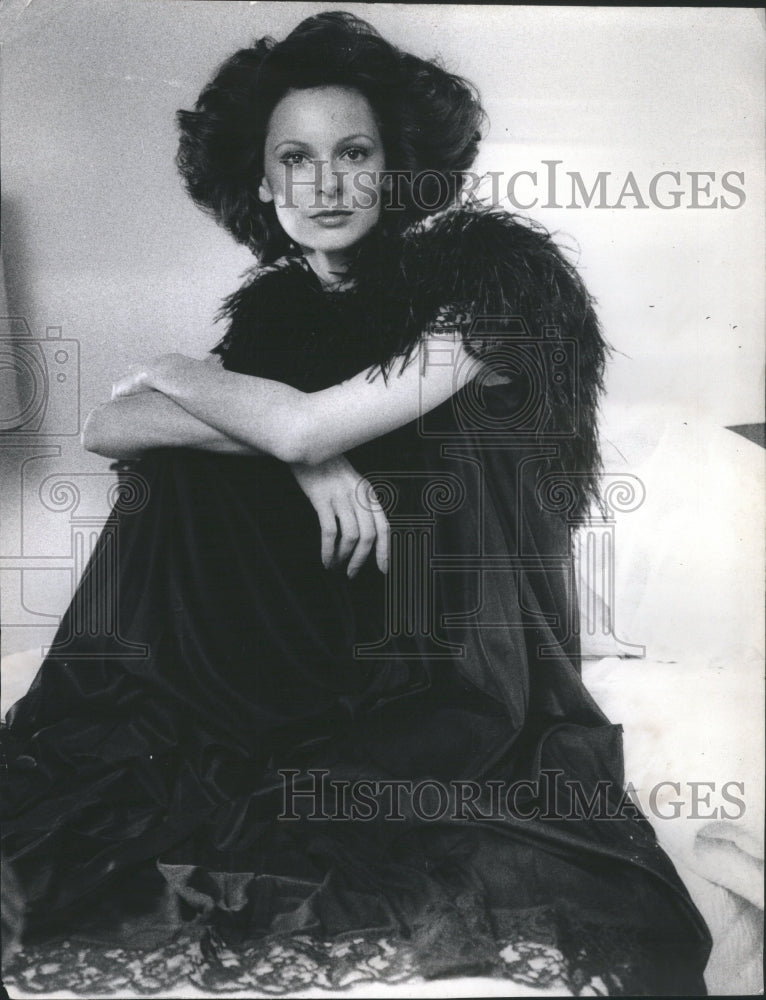 1974 Ostrich Clarie Sandra Luice Ann Gown - Historic Images