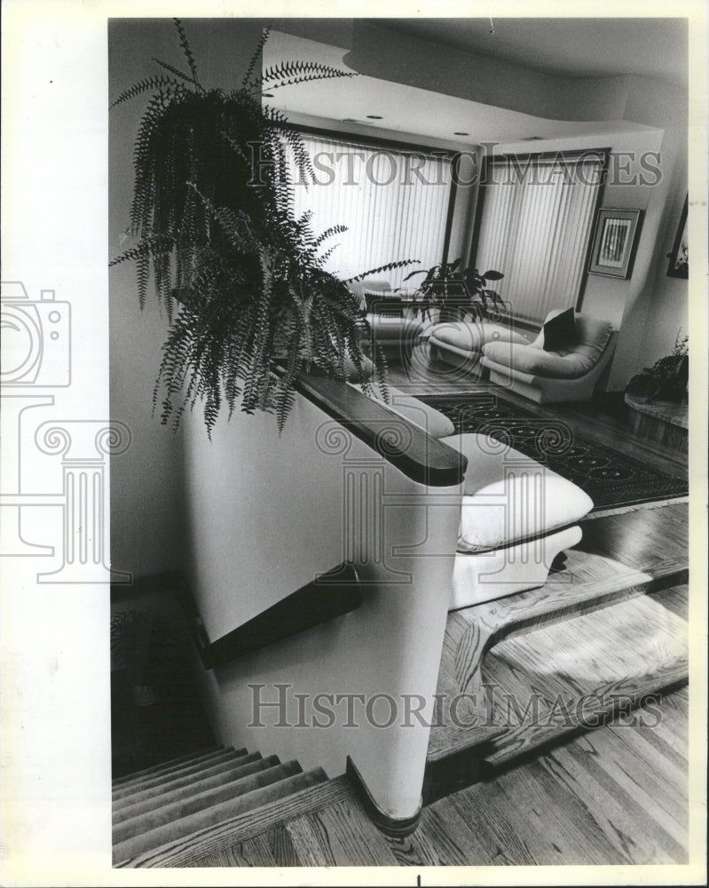 1984 Furniture Apartment Plants Couch Stair - Historic Images