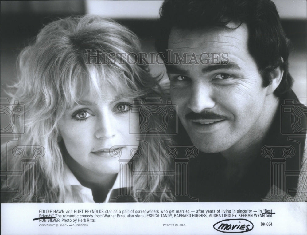 Press Photo Best Friends Goldie Hawn Burt Reynolds