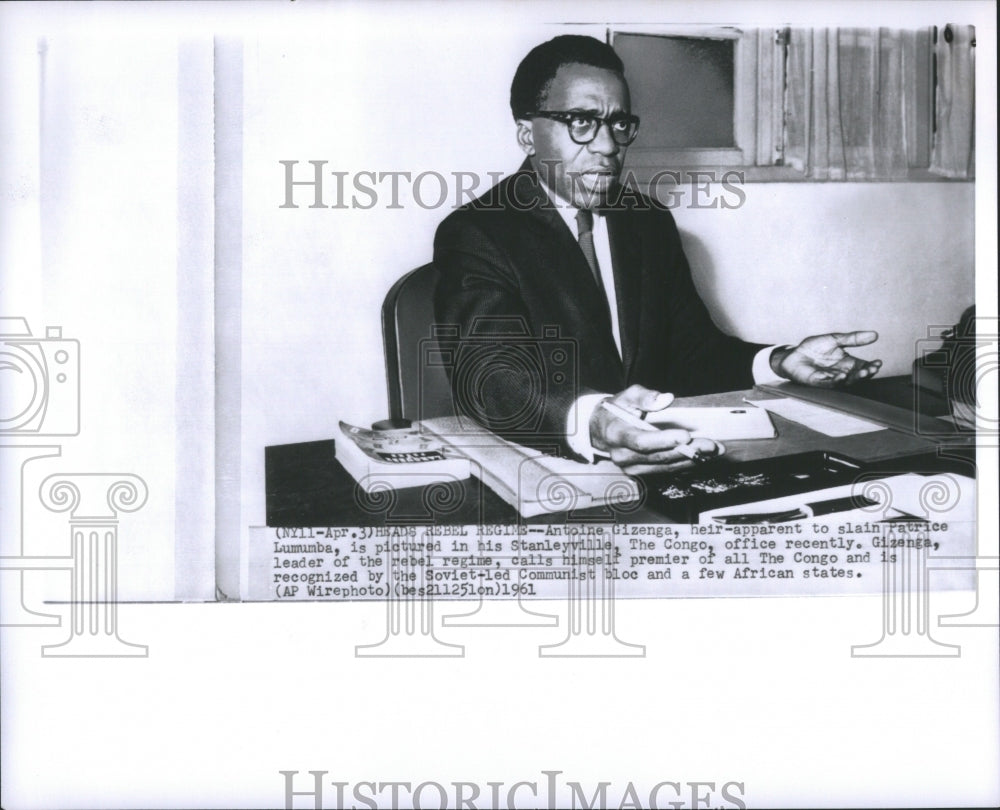 1961 Press Photo Antoine Gizenga Politician Cango PM