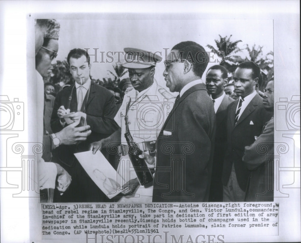 1961 Press Photo Antoine Gizenga Stanleyville Congo Gen