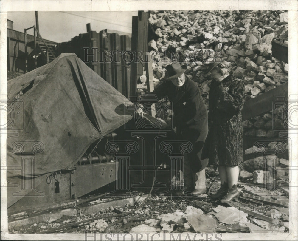 1943 Press Photo Uncompleted Water Tunnel Debris